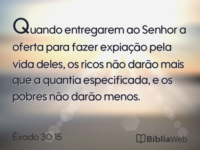 Êxodo 30:15 em imagem para compartilhar