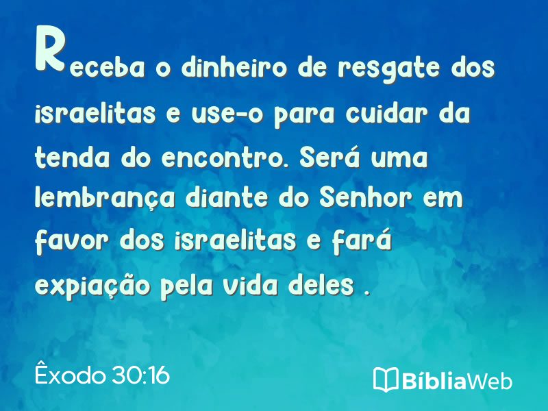 Êxodo 30:16 em imagem para compartilhar