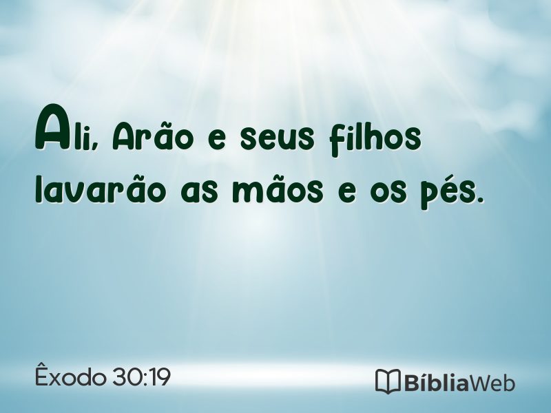 Êxodo 30:19 em imagem para compartilhar