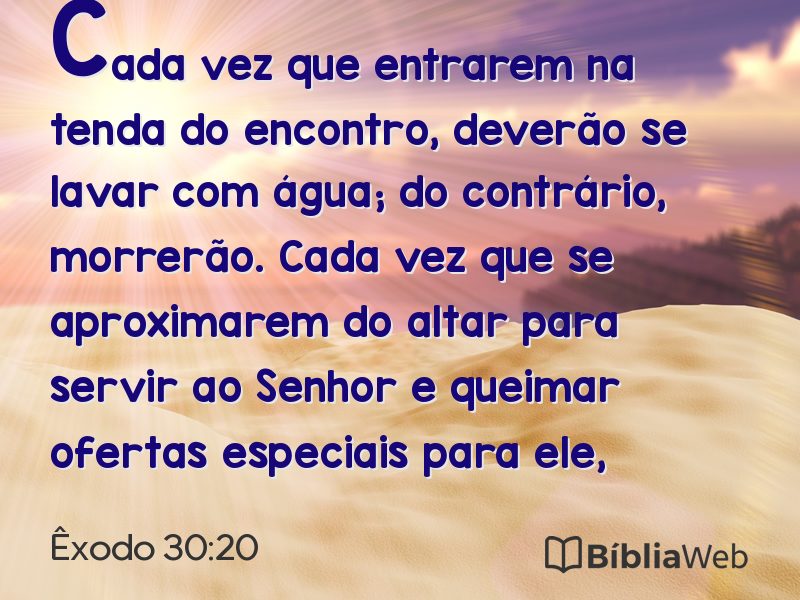 Êxodo 30:20 em imagem para compartilhar