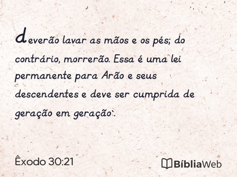 Êxodo 30:21 em imagem para compartilhar
