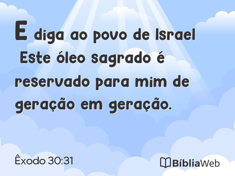 Êxodo 30:31 em imagem para compartilhar