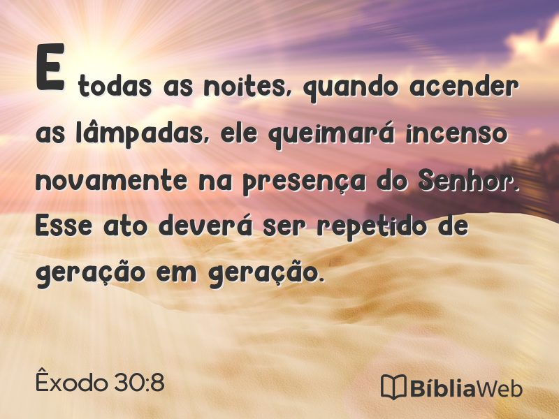 Êxodo 30:8 em imagem para compartilhar