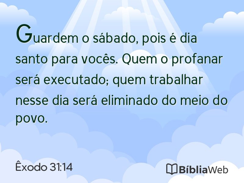 Êxodo 31:14 em imagem para compartilhar