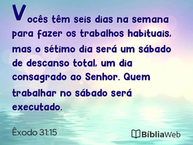 Êxodo 31:15 em imagem para compartilhar