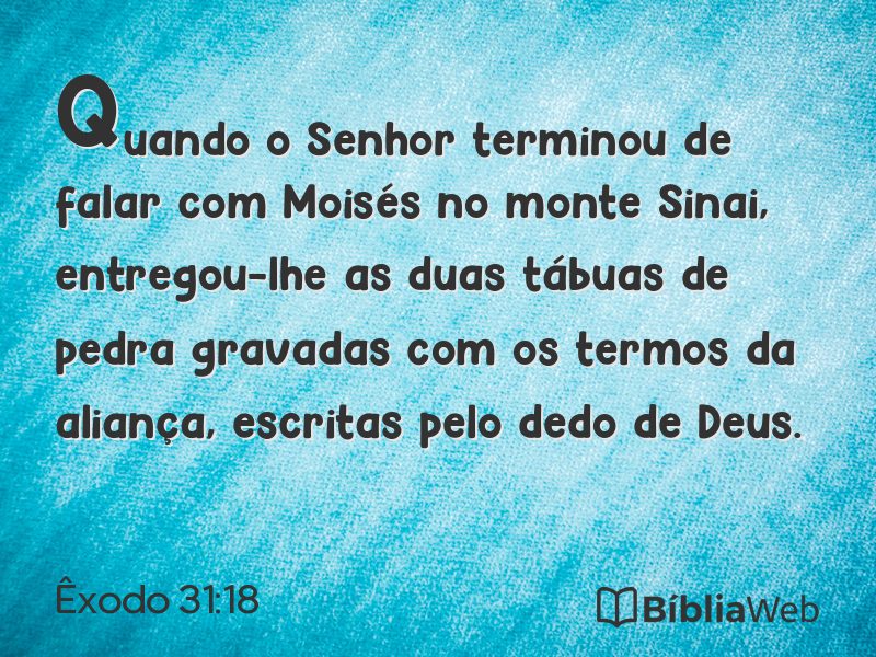 Êxodo 31:18 em imagem para compartilhar