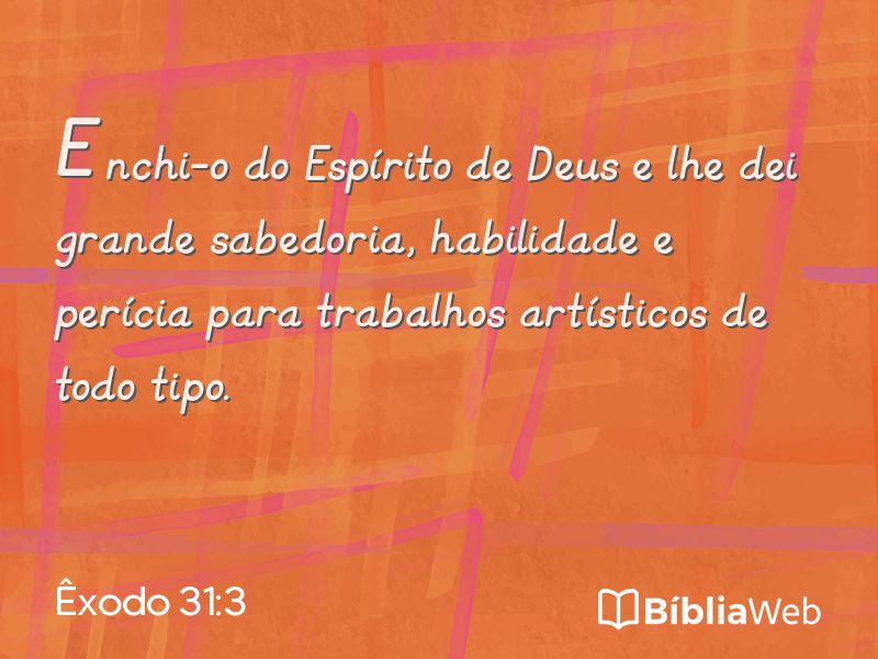 Êxodo 31:3 em imagem para compartilhar