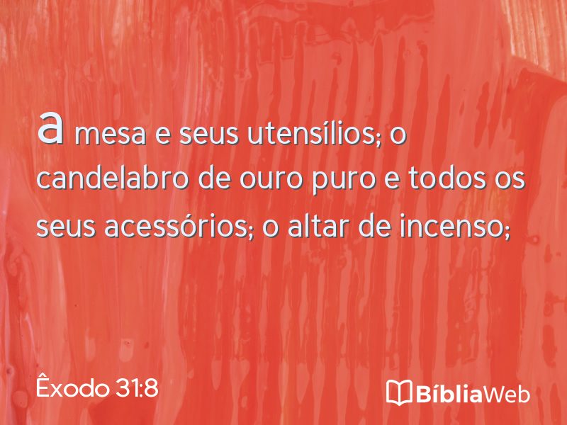 Êxodo 31:8 em imagem para compartilhar