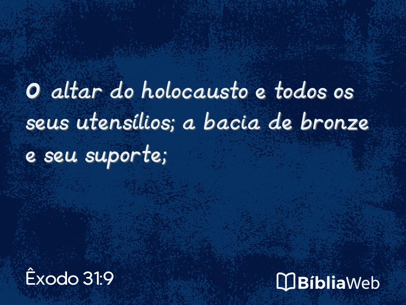 Êxodo 31:9 em imagem para compartilhar