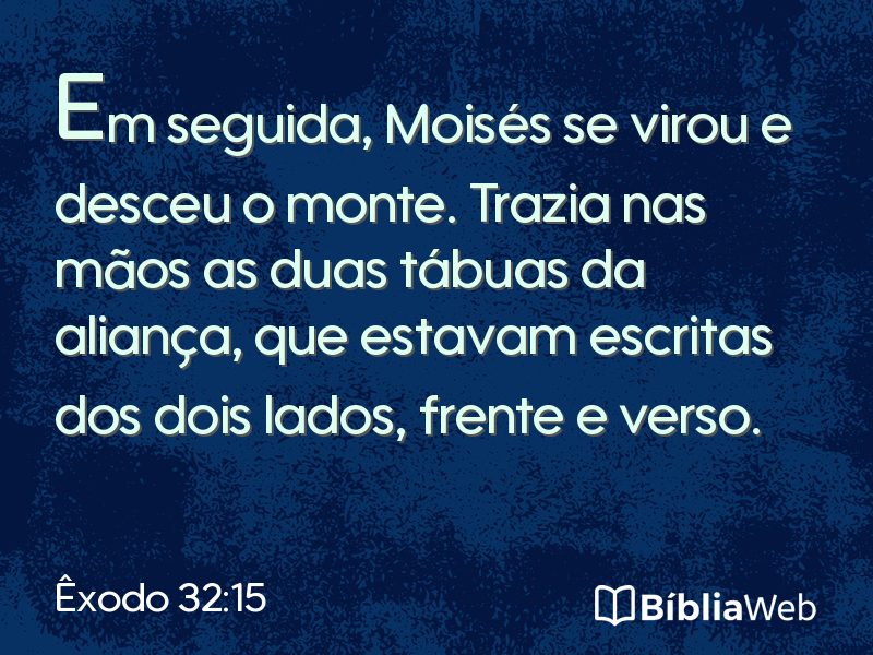 Êxodo 32:15 em imagem para compartilhar