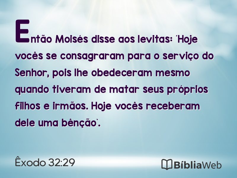 Êxodo 32:29 em imagem para compartilhar