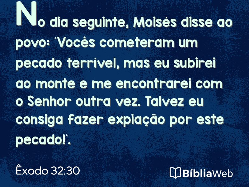 Êxodo 32:30 em imagem para compartilhar