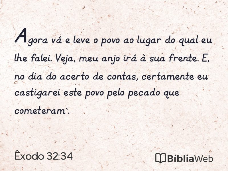 Êxodo 32:34 em imagem para compartilhar