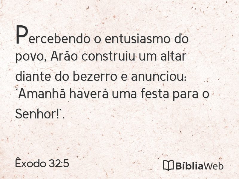 Êxodo 32:5 em imagem para compartilhar