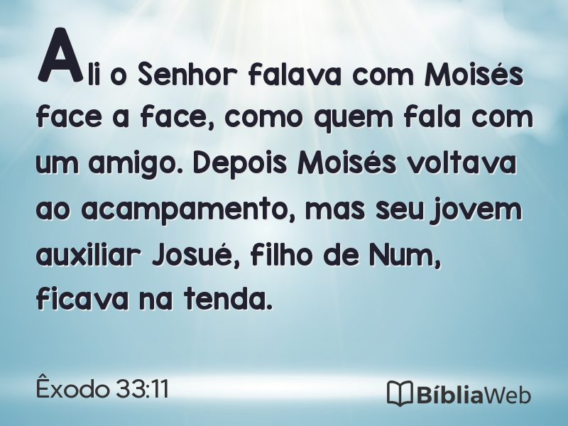 Êxodo 33:11 em imagem para compartilhar