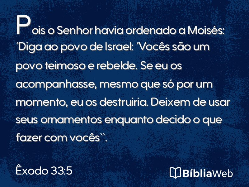 Êxodo 33:5 em imagem para compartilhar