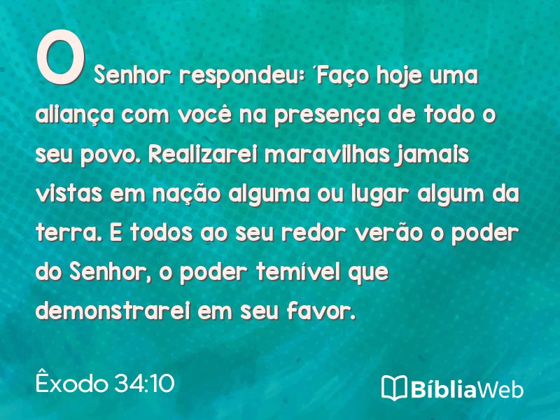 Êxodo 34:10 em imagem para compartilhar
