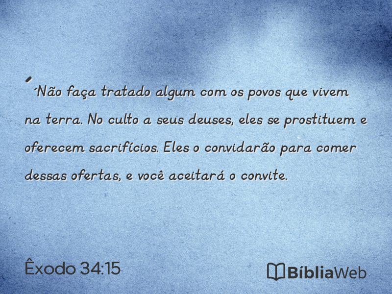 Êxodo 34:15 em imagem para compartilhar