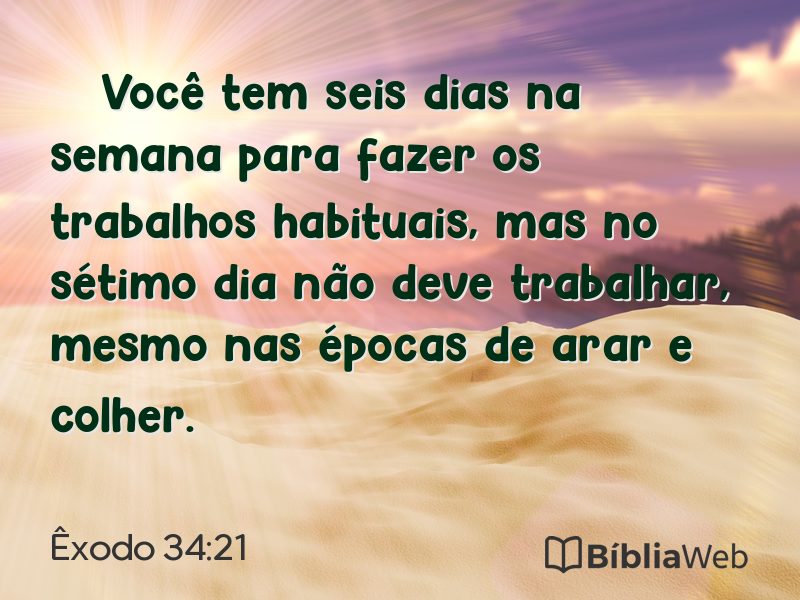 Êxodo 34:21 em imagem para compartilhar