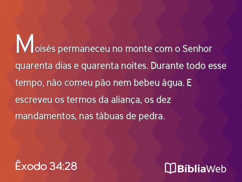 Êxodo 34:28 em imagem para compartilhar