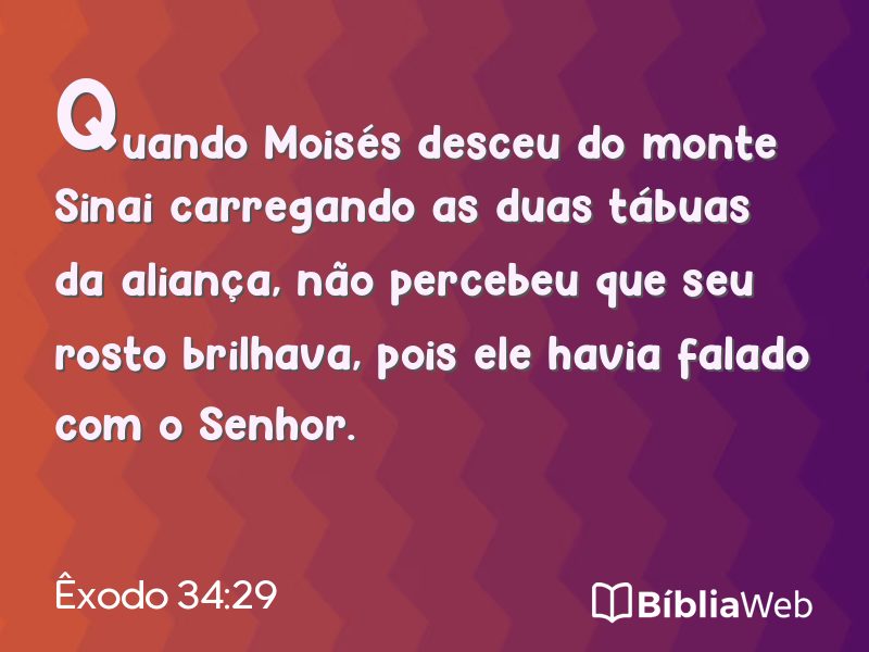 Êxodo 34:29 em imagem para compartilhar