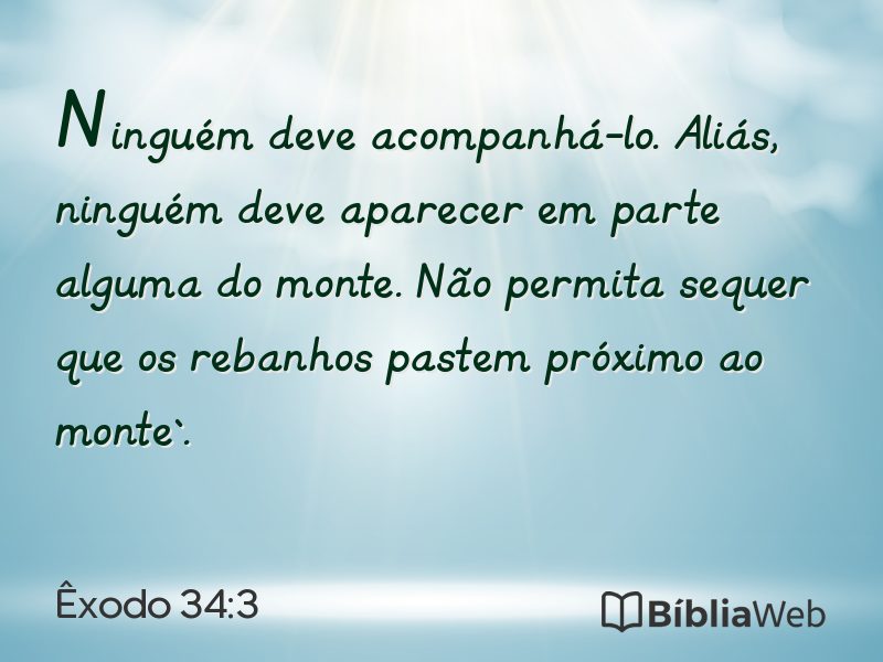 Êxodo 34:3 em imagem para compartilhar