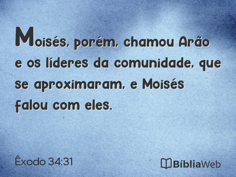 Êxodo 34:31 em imagem para compartilhar
