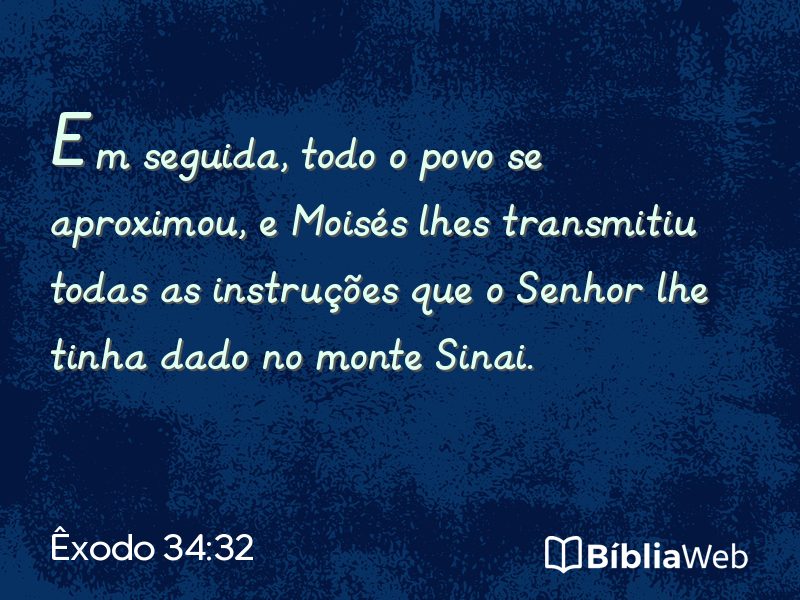 Êxodo 34:32 em imagem para compartilhar