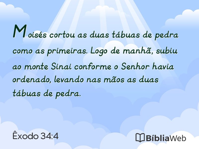 Êxodo 34:4 em imagem para compartilhar