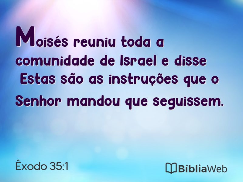 Êxodo 35:1 em imagem para compartilhar