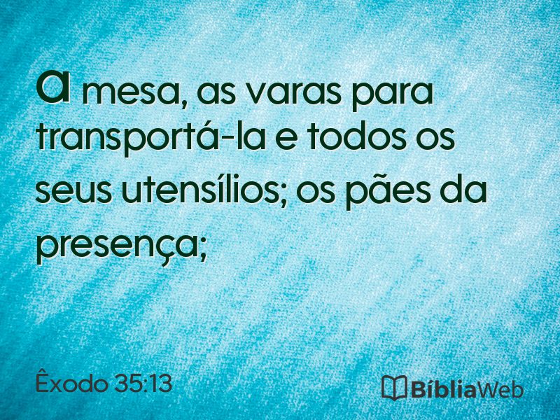Êxodo 35:13 em imagem para compartilhar