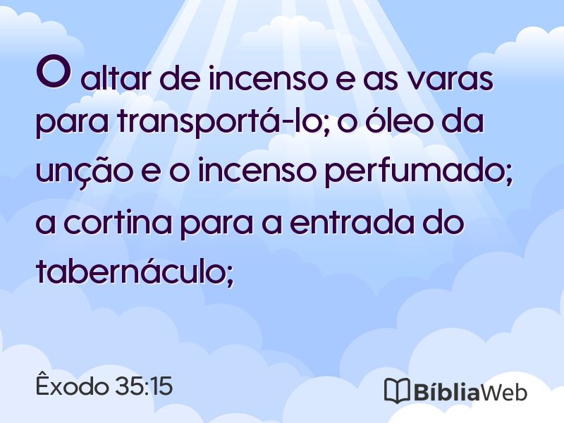 Êxodo 35:15 em imagem para compartilhar