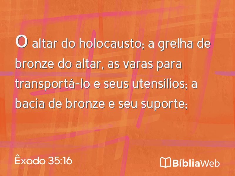Êxodo 35:16 em imagem para compartilhar
