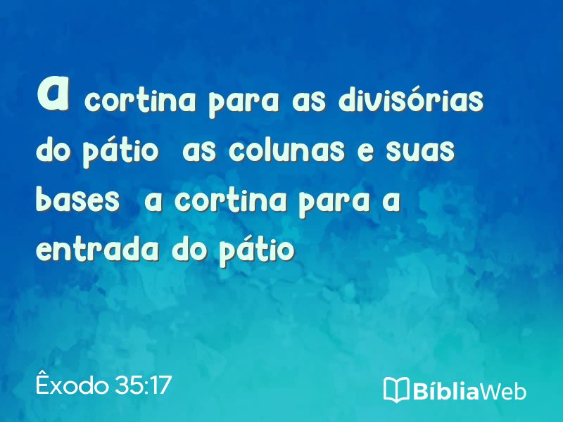 Êxodo 35:17 em imagem para compartilhar