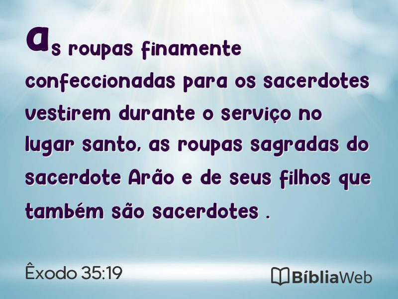 Êxodo 35:19 em imagem para compartilhar