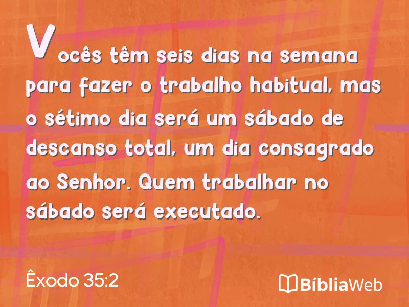 Êxodo 35:2 em imagem para compartilhar