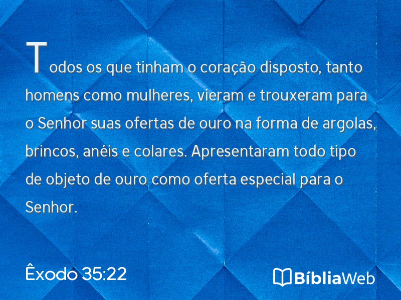 Êxodo 35:22 em imagem para compartilhar