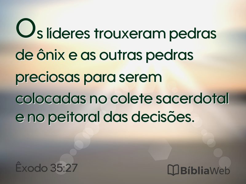 Êxodo 35:27 em imagem para compartilhar