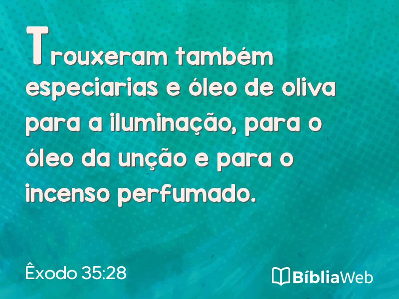 Êxodo 35:28 em imagem para compartilhar