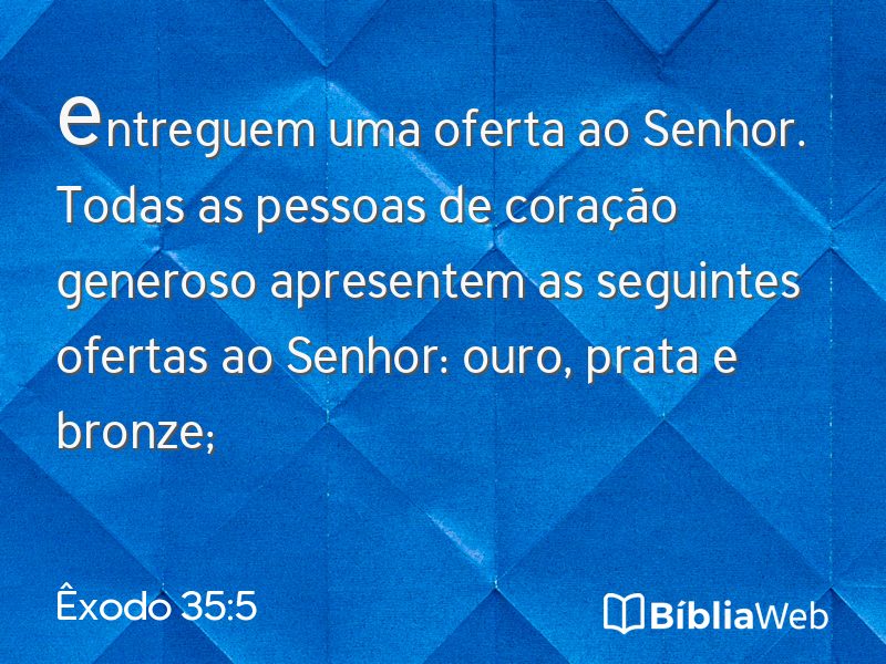 Êxodo 35:5 em imagem para compartilhar