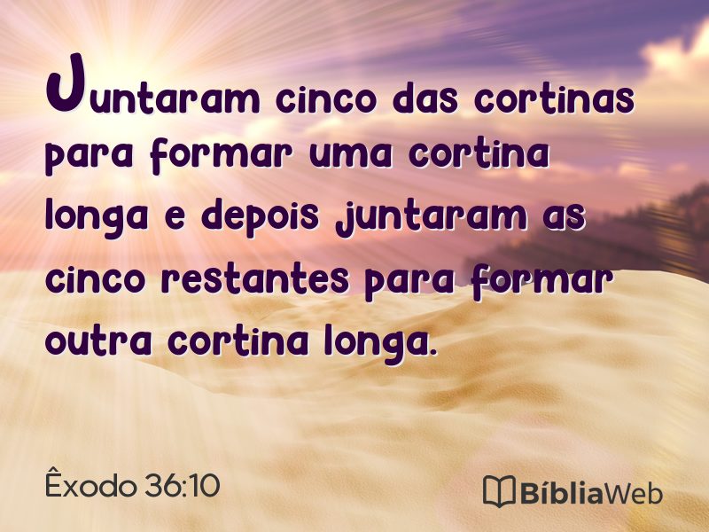 Êxodo 36:10 em imagem para compartilhar