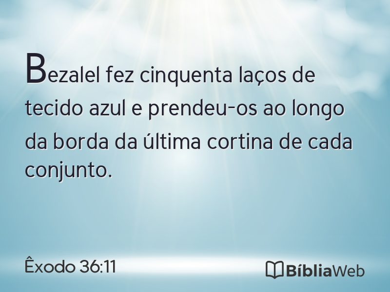Êxodo 36:11 em imagem para compartilhar