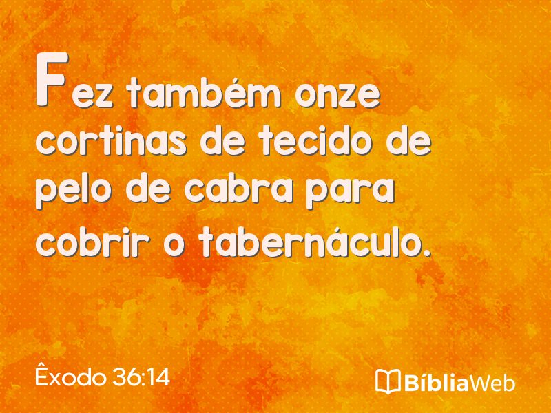 Êxodo 36:14 em imagem para compartilhar