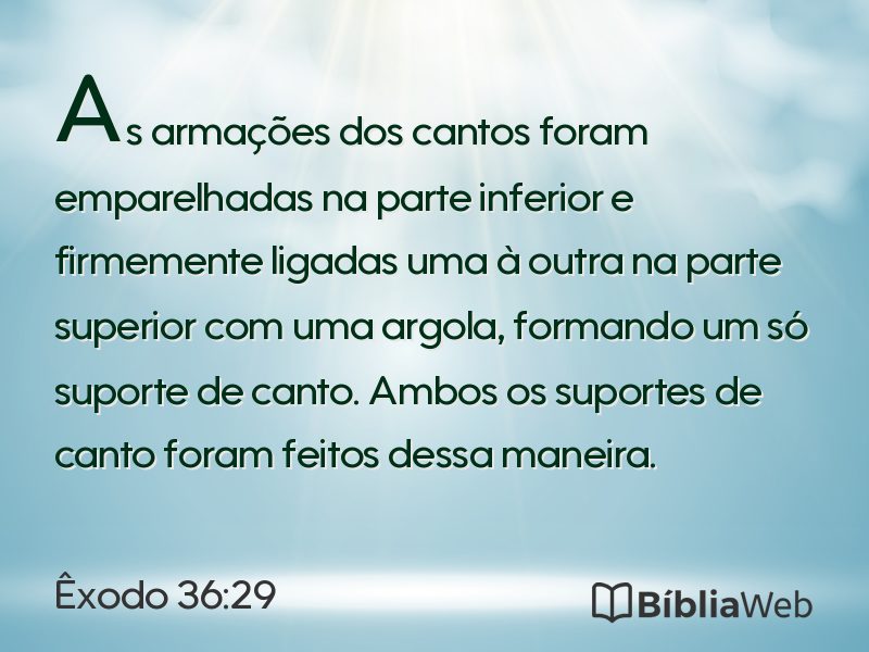 Êxodo 36:29 em imagem para compartilhar