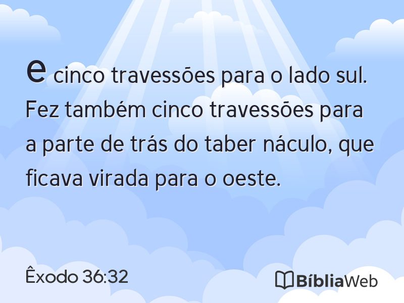 Êxodo 36:32 em imagem para compartilhar