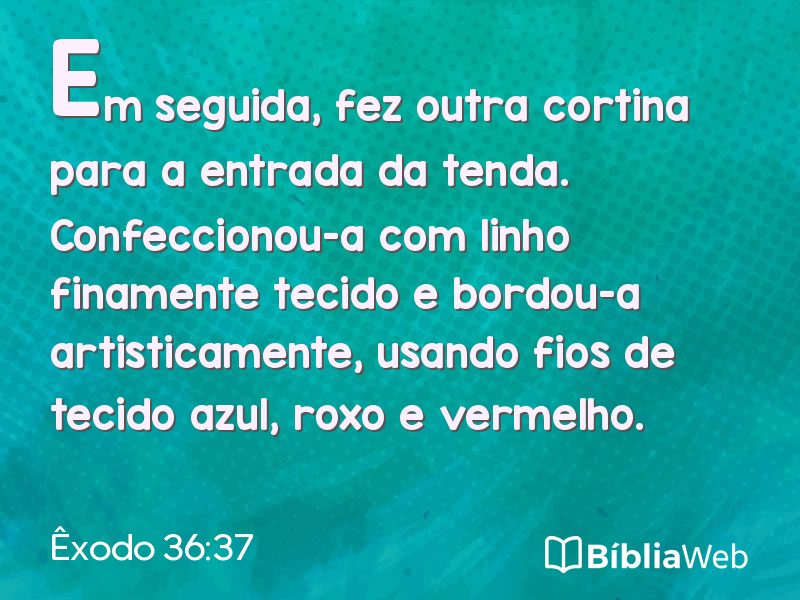 Êxodo 36:37 em imagem para compartilhar