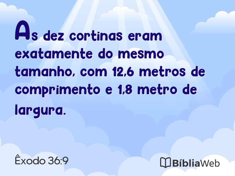 Êxodo 36:9 em imagem para compartilhar