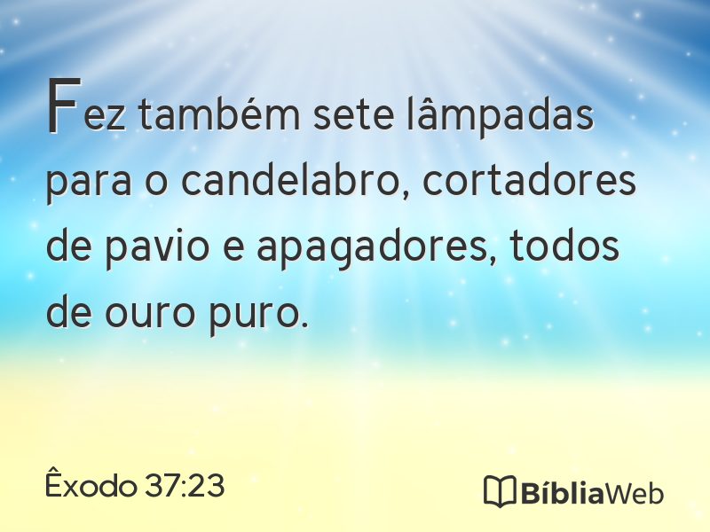 Êxodo 37:23 em imagem para compartilhar
