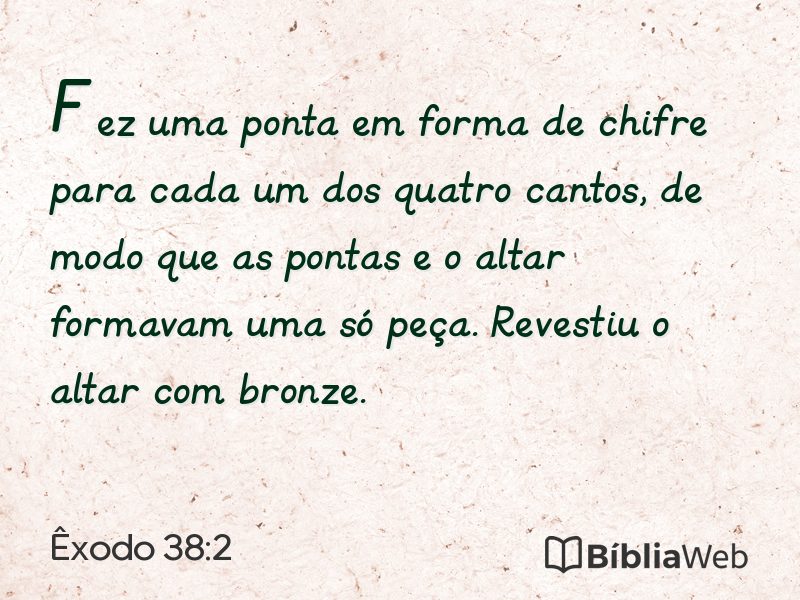Êxodo 38:2 em imagem para compartilhar