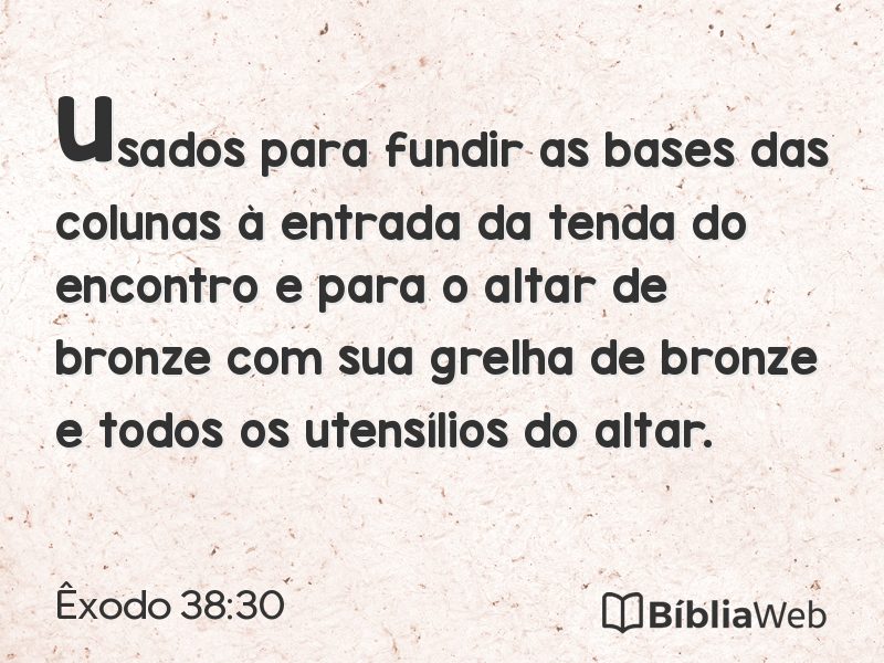 Êxodo 38:30 em imagem para compartilhar